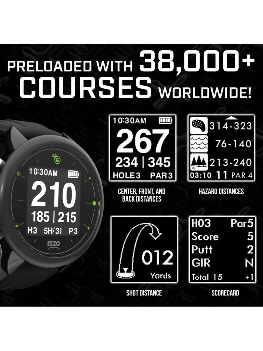 Golf Black GPS Golf Watch - Black never used is new but no original box